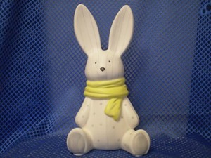 NEW Elements Ceramic *BUNNY RABBIT COIN BANK* 10"T Figurine Sculpture ~Excellent