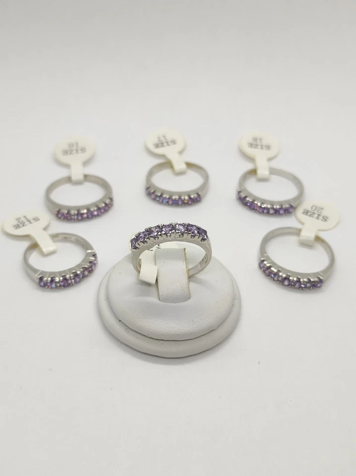 Anello Donn VERETTA /RIVIERA Viola FEDINA ANELLO   ARGENTO zirconi  Lilla Glicin - Immagine 3 di 4
