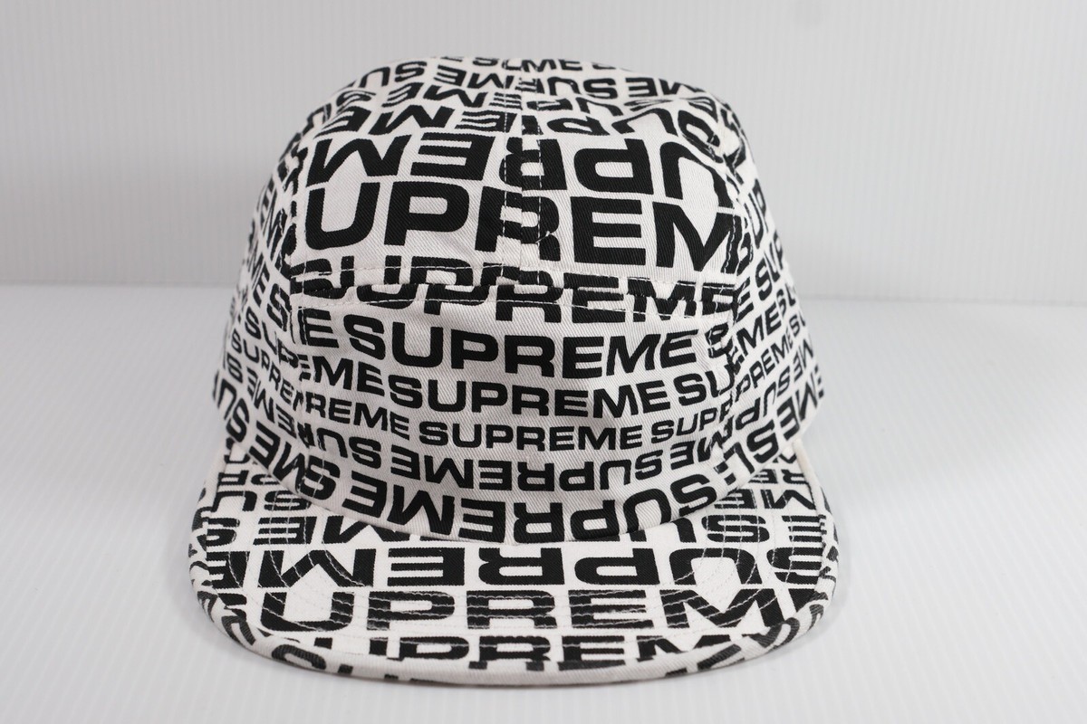 SUPREME SS18 REPEATER CAMP CAP WHITE HAT BOX LOGO DUNK STARS