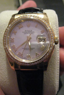 Rolex 116188 36MM 18K Yellow Gold Datejust Pearl Dial Diamond
