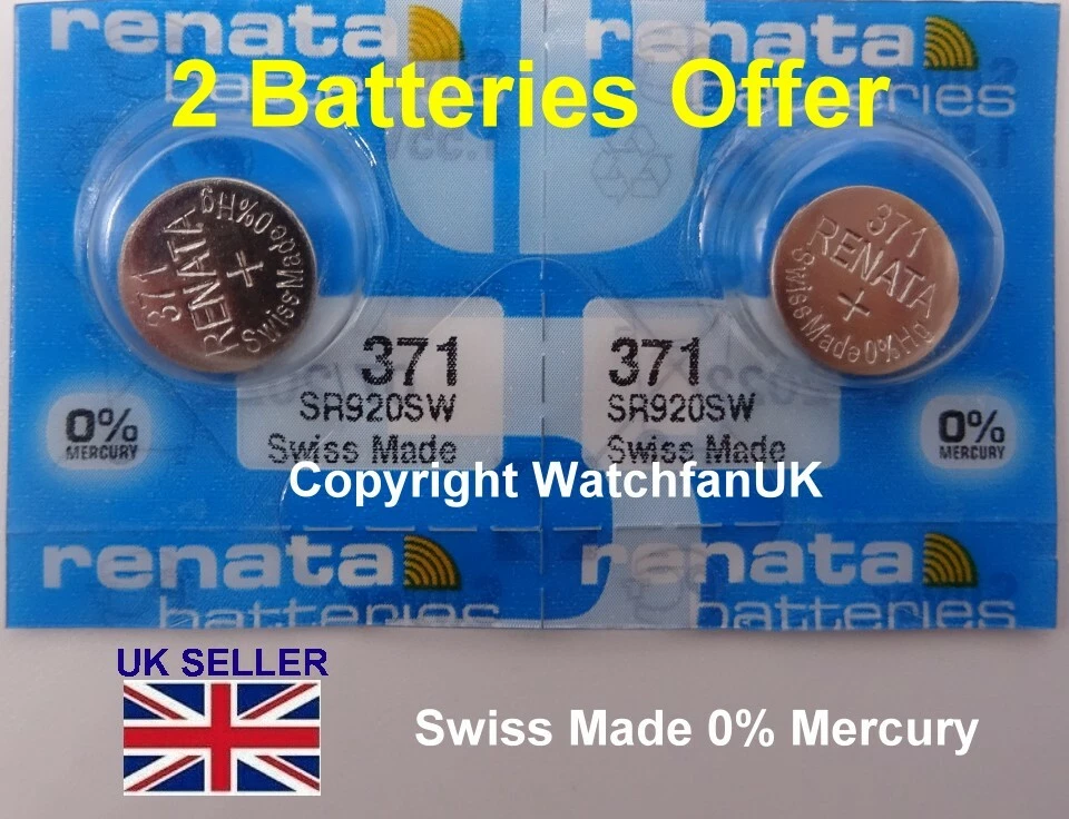 SR920SW Watch Batteries - 2 x Seizaiken 371 Equivalent Cell Button Watch  Battery Replacement Kit for Watches with Fitting Guide: :  Fashion