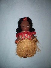 VINTAGE 1940'S HAWAIIAN HULA GIRL DOLL - CLOTH - GRASS SKIRT