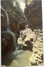 Cavern Cascade Waterfall Watkins Glen State Park New York NY c1960s-70s Postcard