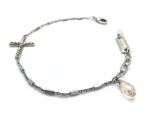 Bracelet By Mariana Woman Elegant Light Azure Cross Swarovski Crystals