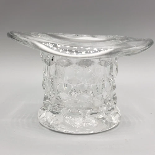Vintage Fostoria American #2056 Top Hat Topper Toothpick Clear Cube Motif 2 1/2"