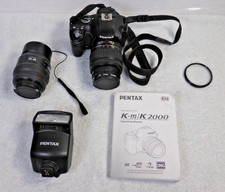 Pentax K 2000 Camera W Pentax 28-80 And 18-55 Lenses And An AF 200 FG Flash