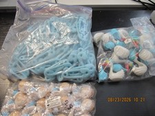 Large Lot of Hispanic Baby Shower Decorations, Diaper Pins, Babies, Swans