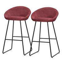 2Er Set Barhocker Tresenhocker Hocker Mit RüCkenlehne Barstuhl Tresenstuhl Rot