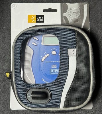 Case Logic CD Player Carrying Case DMY1 Pocket Strap Blue Gray 7'' New