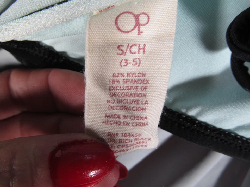 Top de natación Op Ocean Pacific Tankini para mujer junior pequeño 3/5 bordado boho Foto 4 de 4