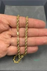 14k Solid Gold Diamond Cut 4mm Rope Chain 22'' Inches 26.90 Grams