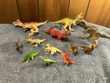 Toy Dinosaurs Lot of Plastic Figures, Various Sizes, Mixed Brands