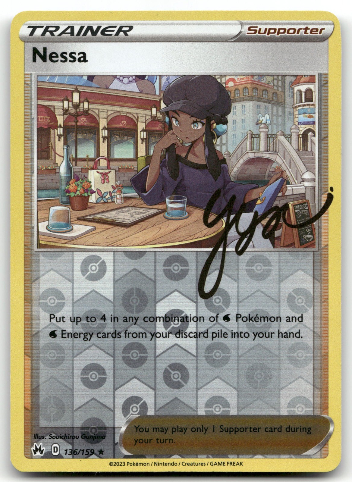 Nessa Holo Rare 136/159 Pokemon TCG SWSH: Crown Zenith NM