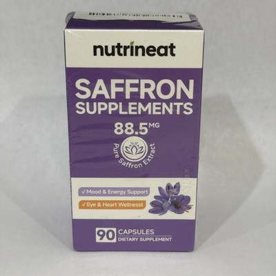 Saffron Extract Supplement 88.5mg 90 Capsules Non-GMO Gluten-Free 07/2027