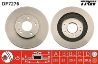 2 X Bremsscheibe TRW DF7276 FüR Mitsubishi Pajero Pinin