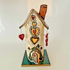Blue Sky Clayworks Heather Goldminc Ceramic Heart House Candle Holder 1 DAY SHIP