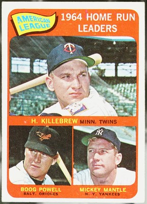 1965 Topps Baseball American League 1964 Home Run Leaders (Harmon Killebrew / EX