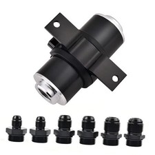 Inline Fuel Filter 100 Micron with 6AN 8AN 10AN Adapter Bracket Clamp 50MM