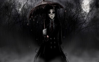 Anime hellsing rip van winkle umbrella moon dark Custom Gaming Mat Desk