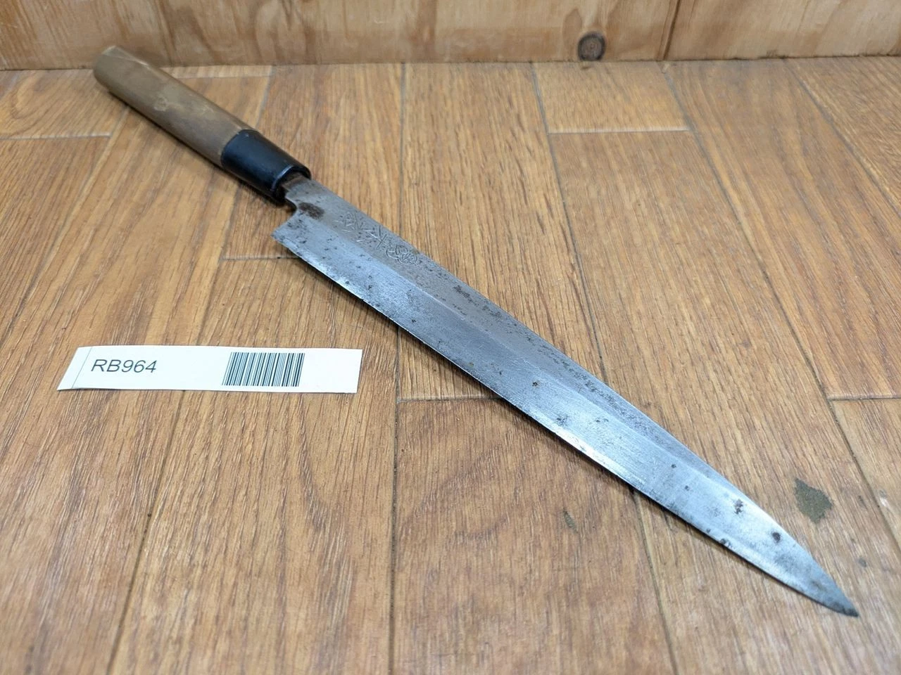 DAMAGED Japanese Chef's Kitchen Knife Yanagiba Vintage KIYA Japan 196/345 RB964