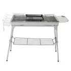 Portable Stainless Steel BBQ Grill Charcoal Outdoor Camping Picnic