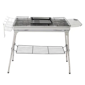 Acier inoxydable portable BBQ Grill Charcoal Camping en plein air Picnic
