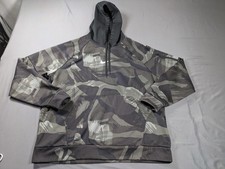 Nike Cascade Brushstroke Camo Hoodie Mens XL Gray ThermaFIT Fleece Center Swoosh