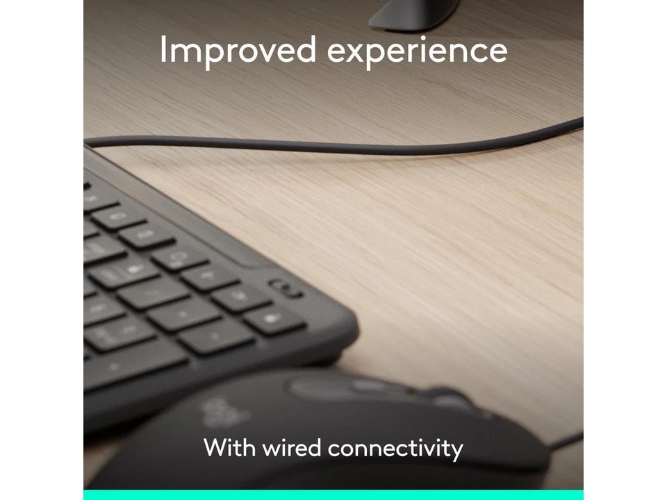 Logitech Signature Slim Wired K620 para empresas, teclado de tamaño completo, grafito Foto 3 de 4