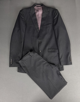M&S Tailored 40XL Anthrazit 2 Teiler Anzug 36W 35L Lang Slim Formell