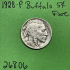 1928-P Buffalo 🦬 Indian Head Nickel 5c Fine