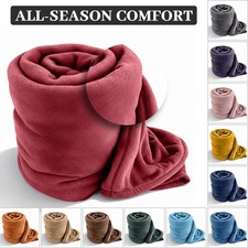 Soft Fluffy Fleece Blankets Throw Reversible Blankets for Sofa Bed Couch Queen