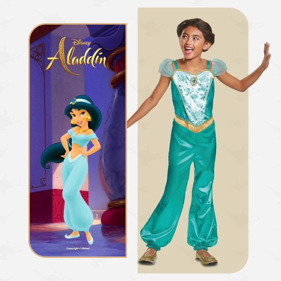 Smiffys Disney Aladdin Jasmine Classic Costume (Size 7-8) - Photo 3/4