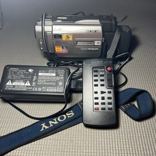 Sony Handycam DCR-TRV6 Bundle FORPARTS Stuck Tape Door-OEM AC-L10A Remote Strap