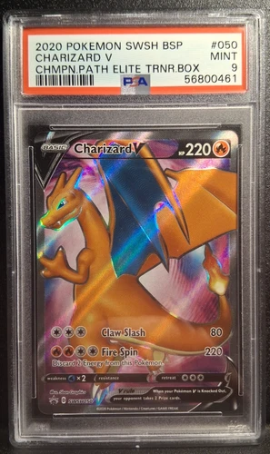 2020 Pokémon Sword & Shield Champions Path CHARIZARD Promo #050 Full Art - PSA 9