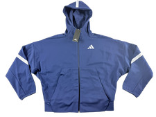  95 Adidas NEW Navy Blue Z.N.E. Full Zip Womens S Gym Hoodie Track Jacket JI9343