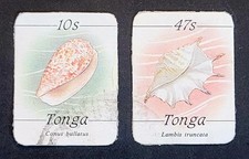 Tonga, 1984, 2 stamps, Sea Shells, used, MLH.