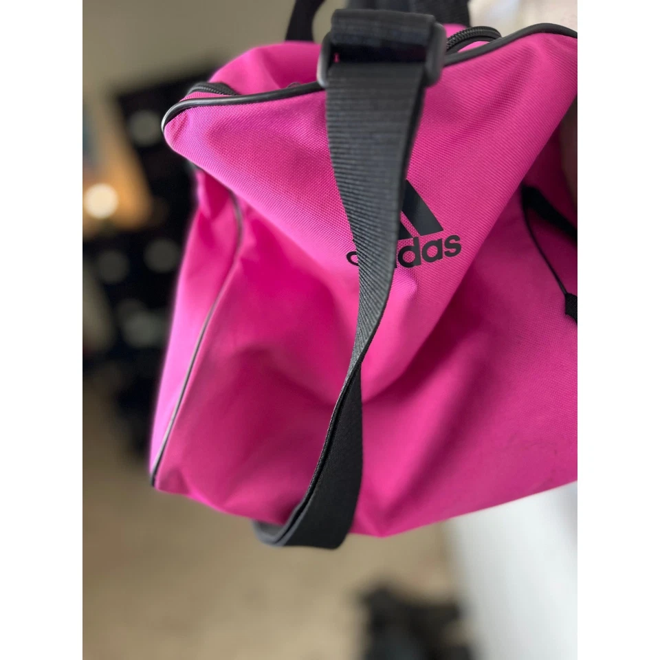 Bolso de Lona Adidas Rosa Gimnasio Deporte Viaje Llevar Logo Negrito Foto 4 de 4