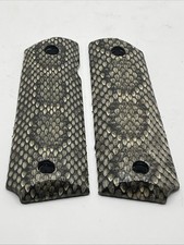 Full Size Ambi Cut 1911 Grips Wrapped In Western Diamondback Rattlesnake Skin