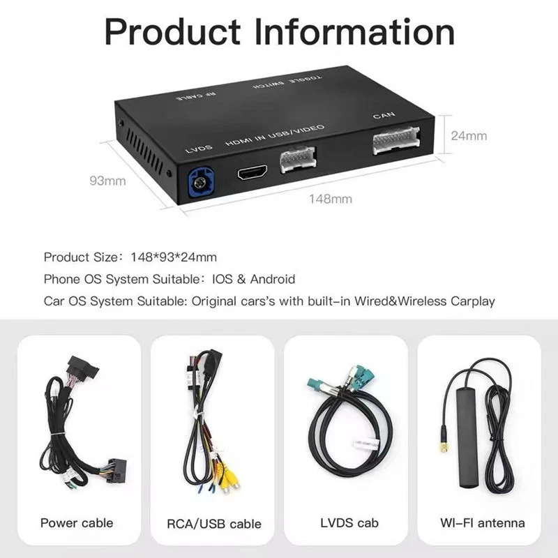 Módulo adaptador inalámbrico CarPlay para automóvil para Benz A B C CLA CLS GLA GLK NTG4.5/4.7 Foto 2 de 4