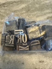 Vintage Letterpress Type Set Printing Blocks Typography Antique Letters & Number