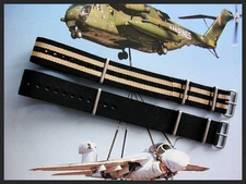 24mm Black NATO g10 nylon watch band 2pak RAF military strap IW SUISSE 18 20 22