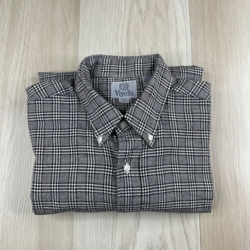Viyella Long Sleeve Button Down Shirt Cotton & Wool Mens Large