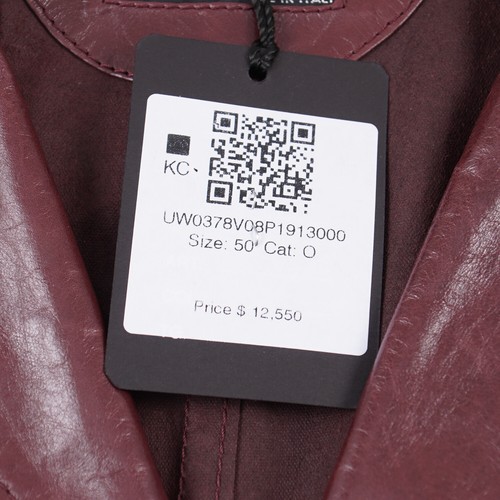 Kiton Burgundy Lightweight Calfskin Leather Three-Quarter Jacket M (Eu 50) Coat - Picture 8 of 12