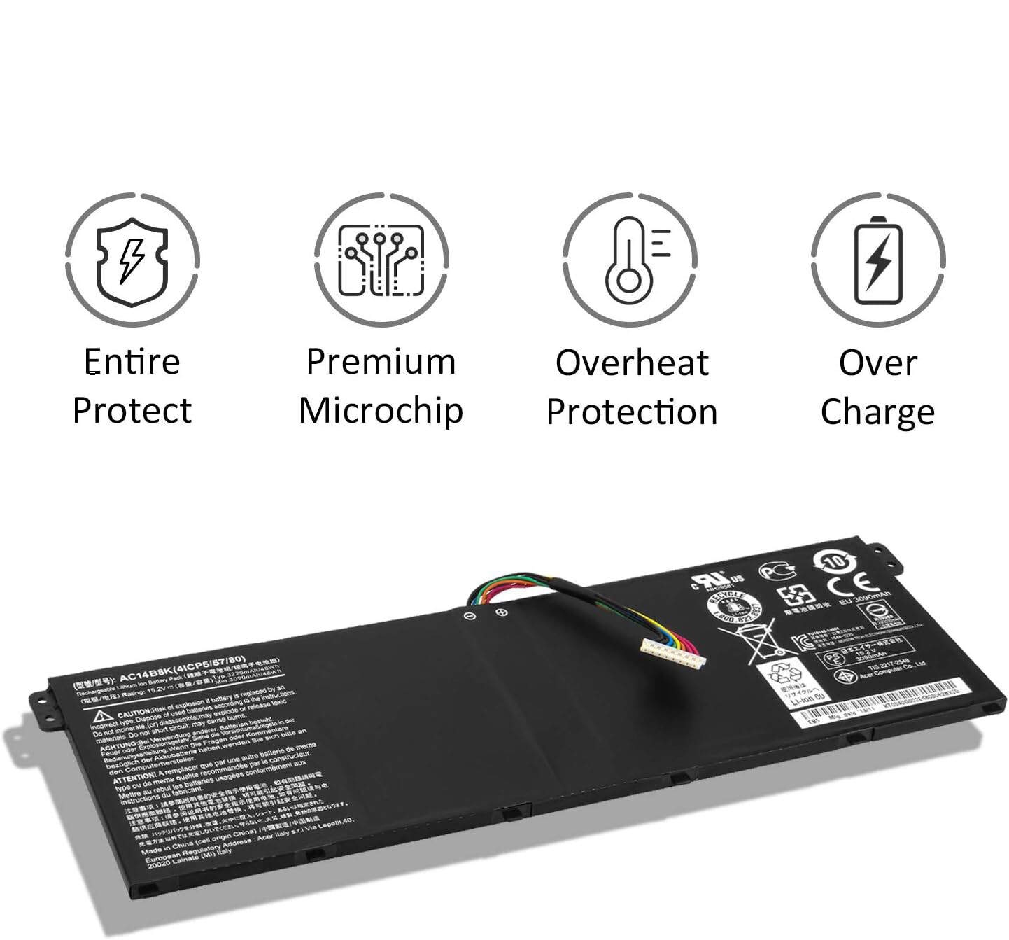 Batería De Repuesto Para Portátil Acer Aspire E5-721, E5-731, E5-771 Y Similares - 48Wh 15.2V Li-Ion