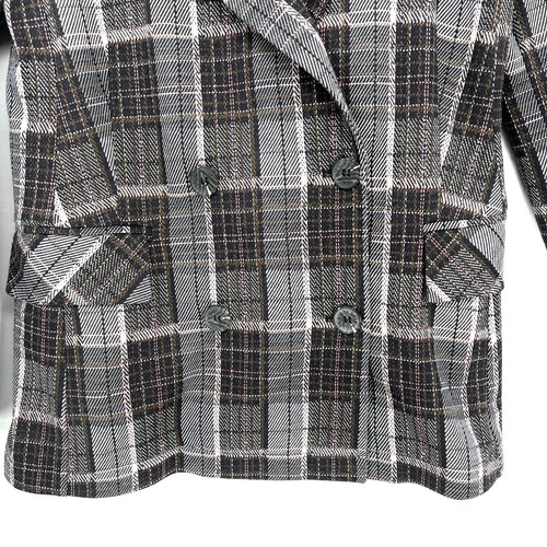 Avec Les Filles Anthropologie Knit Oversized Blazer Plaid Jacket Size S Academia - Picture 5 of 9