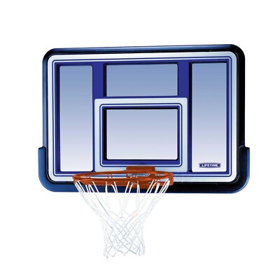 Lifetime Basketball 44-in Backboard, Rim, Net Combo, Fusion Shatterproof 73650
