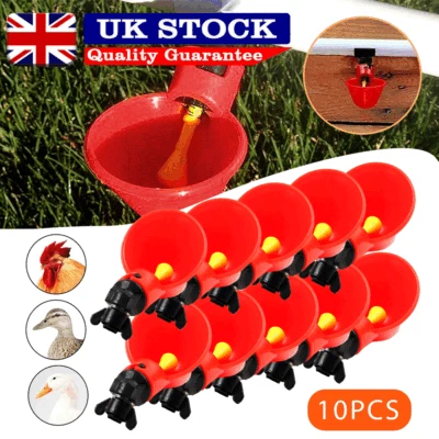 10PCS Automatic Feeder Poultry Water Drinking Cups for Poultry Chicken Hen Birds