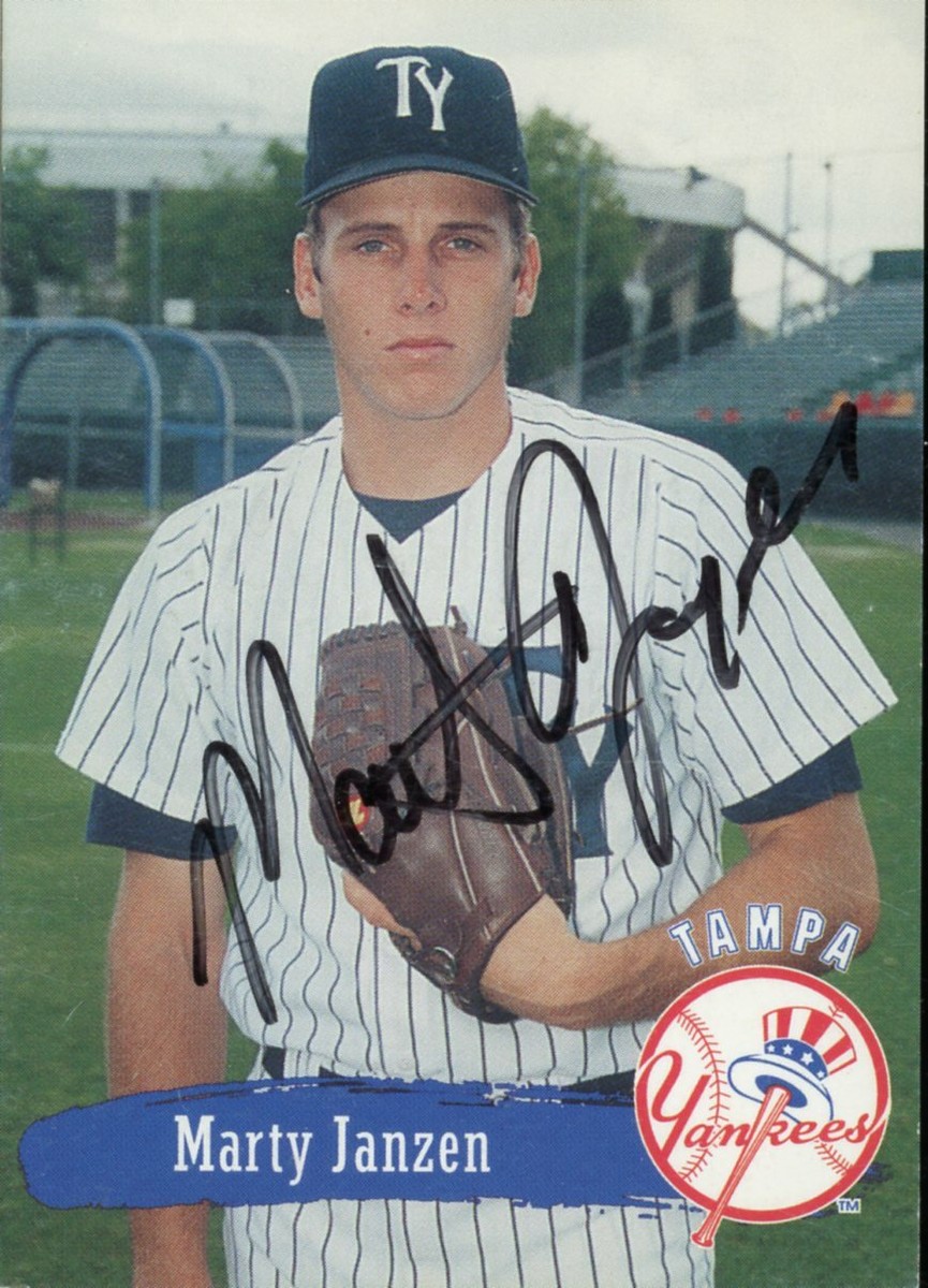 1995 Tampa Yankees MARTY JANZEN Signed Card autograph AUTO 1995 Tampa Yankees MARTY JANZEN Signed Card autograph AUTO