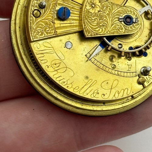 Reloj Bolsillo 43mm Antiguo Thomas Russell & Son Liverpool Llave Herida Movimiento - Imagen 3 de 18