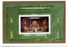 TEATRO ALLA SCALA L'ITALIANA IN ALGERI FOGLIETTO ERINNOFILO VIGNETTE